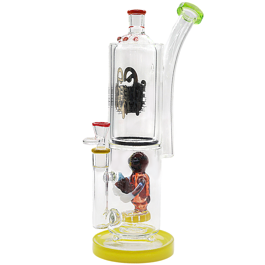 Cheech Monster Holding The Heart On Matrix Perc Bottle Shaped Waterpipe (CHE-387) | 15 inches | Assorted Colors product image